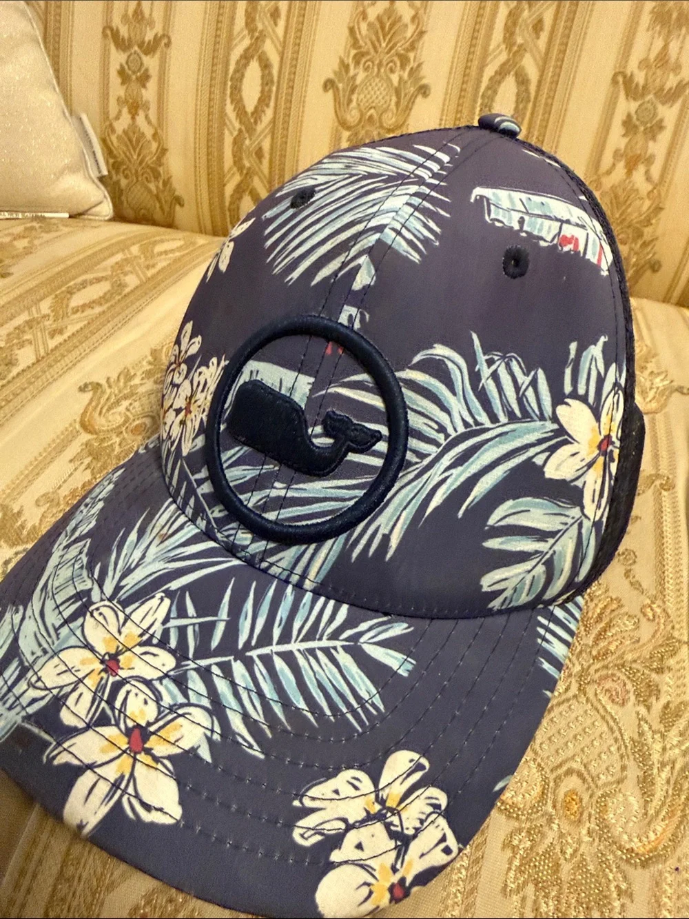 Vineyard vines Navy Floral Mesh Trucker Hat
